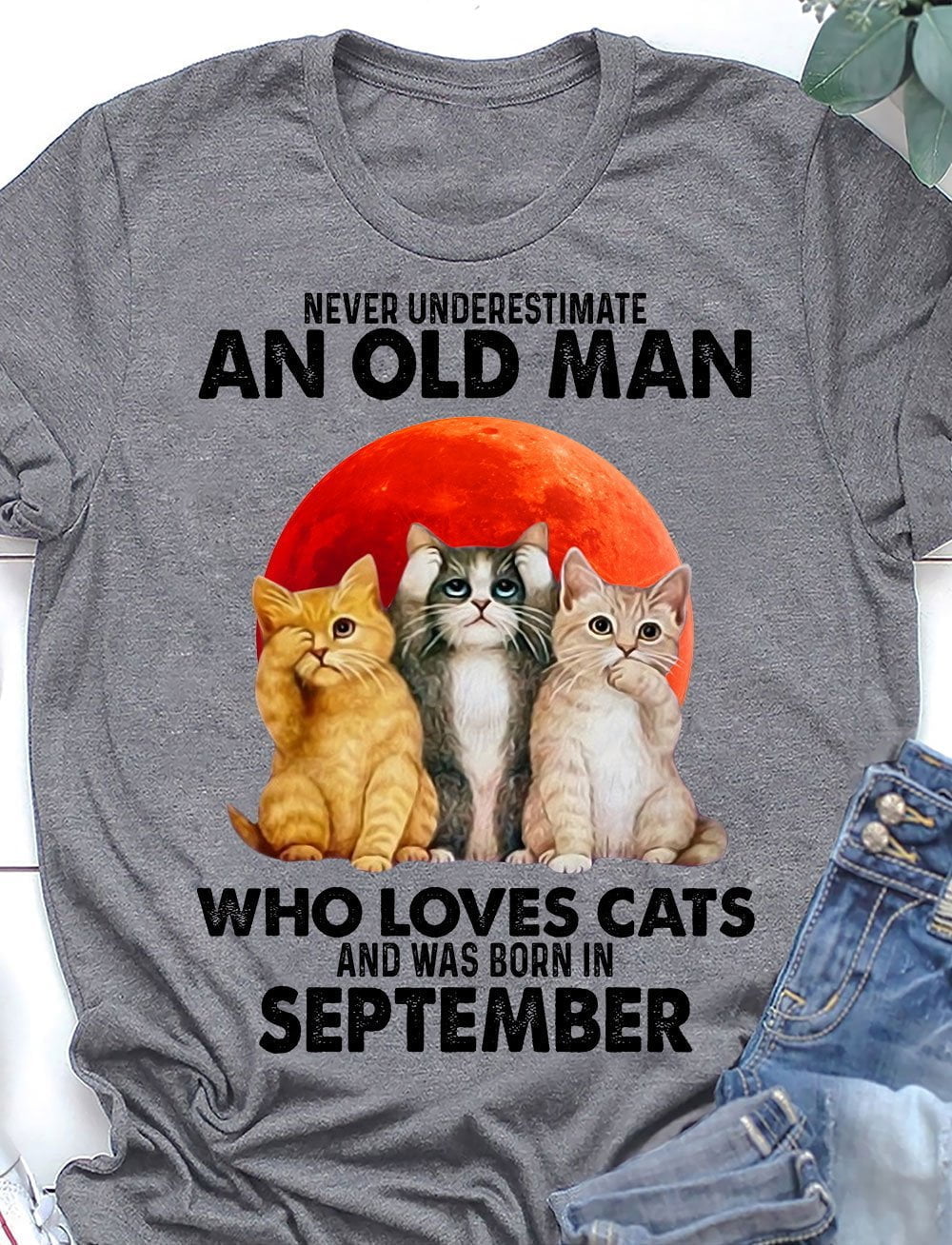 Cat shirts for men, Never Underestimate An Old Man Who Loves Cats T-Shirt