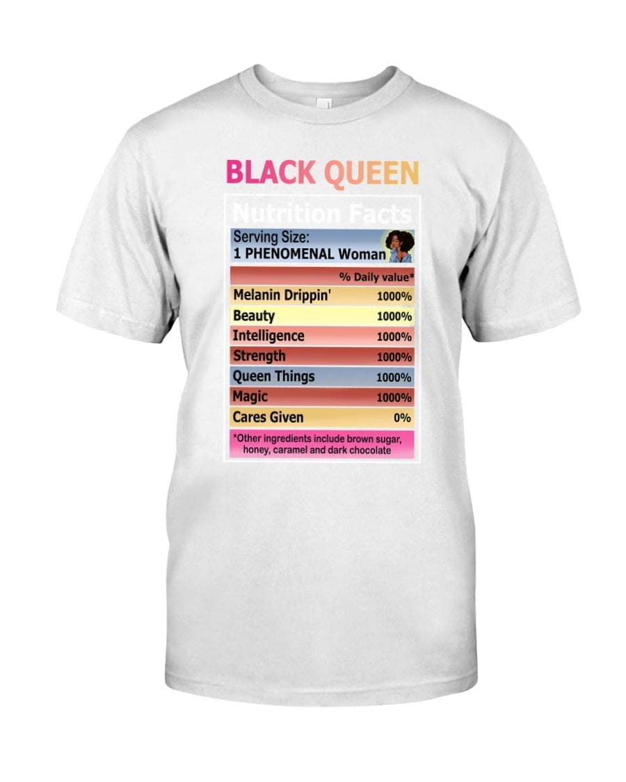 Black Queen Nutrition Facts Unisex T-shirt Black Queen Nutrition Facts Unisex T-shirt