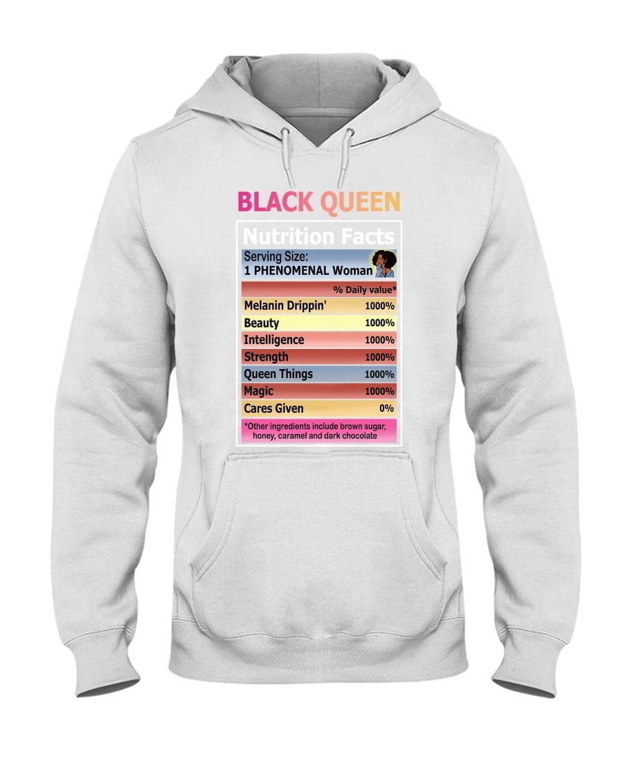 Black Queen Nutrition Facts Unisex Hoodie Black Queen Nutrition Facts Unisex Hoodie