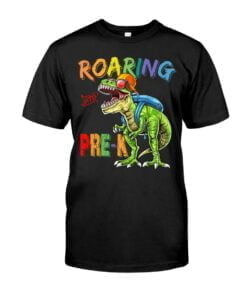 Roaring Into Geff Pre Dinosaur Unisex T-shirt