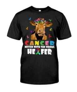 Cancer Messed With The Wrong Hexfer Cow Unisex T-shirt
