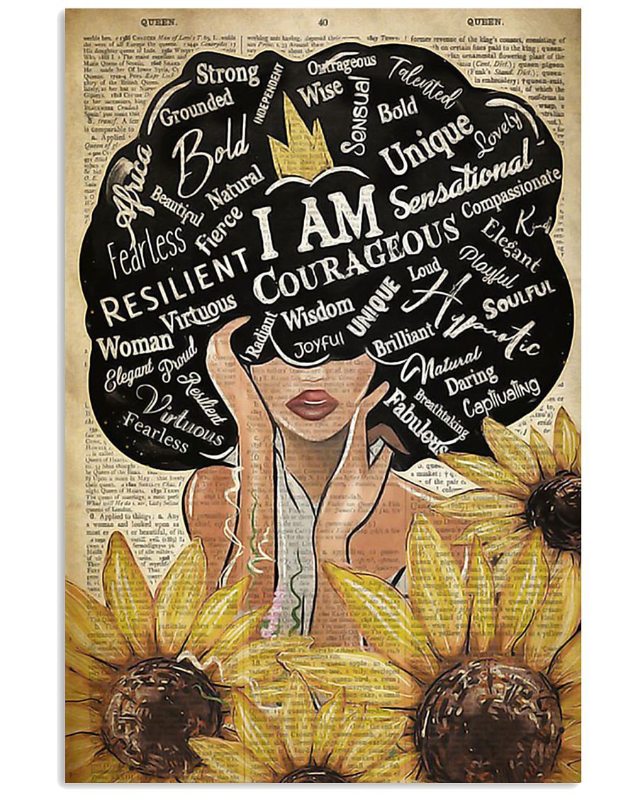 I Am Courageous Strong Unique Woman Wall Art Cool Home Decor No Frame ...