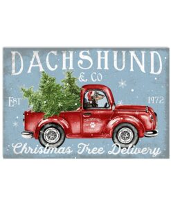 Dachshund & Co Est 1972 Christmas Tree Delivery Poster