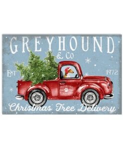 Greyhound Tree Christmas Free Delivery Poster