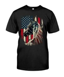 Horse American Flag Unisex T-shirt