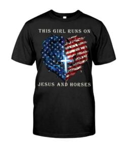 This Girl Runs On Jesus And Horses Unisex T-shirt