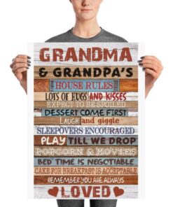 Grandma Grandpas House Rules Poster