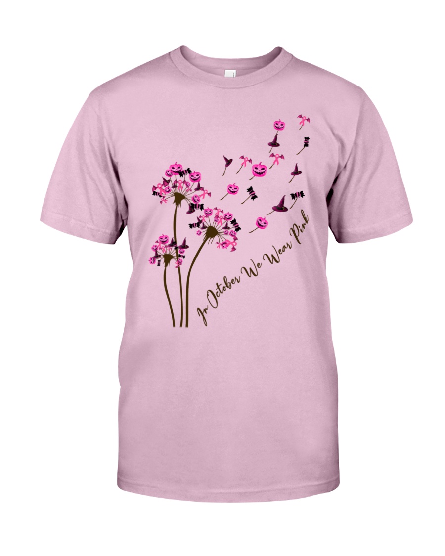 Breast Cancer Awareness Halloween Dandelion In October We Wear Pink Unisex T-shirt Breast Cancer Awareness Halloween Dandelion In October We Wear Pink Unisex T-shirt