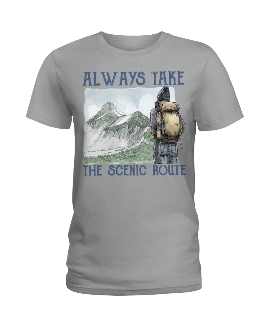 Hiking Scenic Route Ladies Tee Hiking Scenic Route Ladies Tee