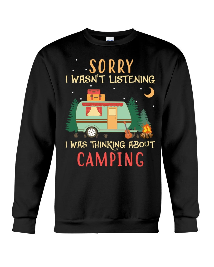 Thinking About Camping Crewneck Sweatshirt Thinking About Camping Crewneck Sweatshirt