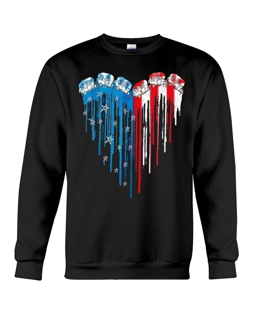 Camping American Flag Heart Crewneck Sweatshirt Camping American Flag Heart Crewneck Sweatshirt