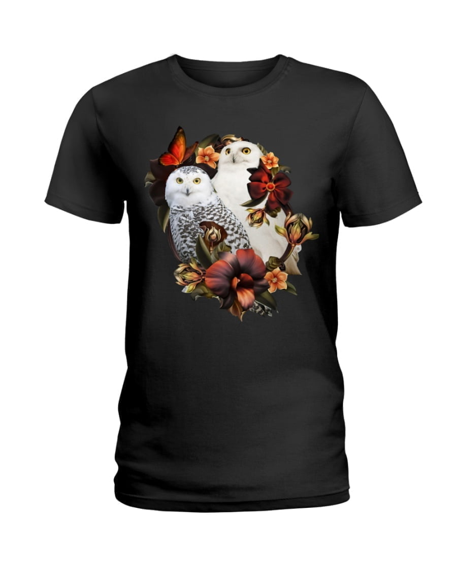 Owls And Flower Ladies Tee Owls And Flower Ladies Tee
