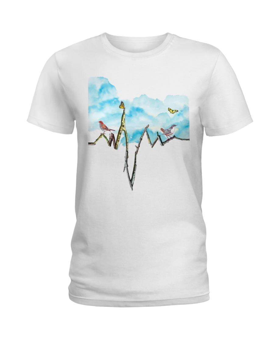 Cardiology Ekg Heart Bird Ladies Tee Cardiology Ekg Heart Bird Ladies Tee