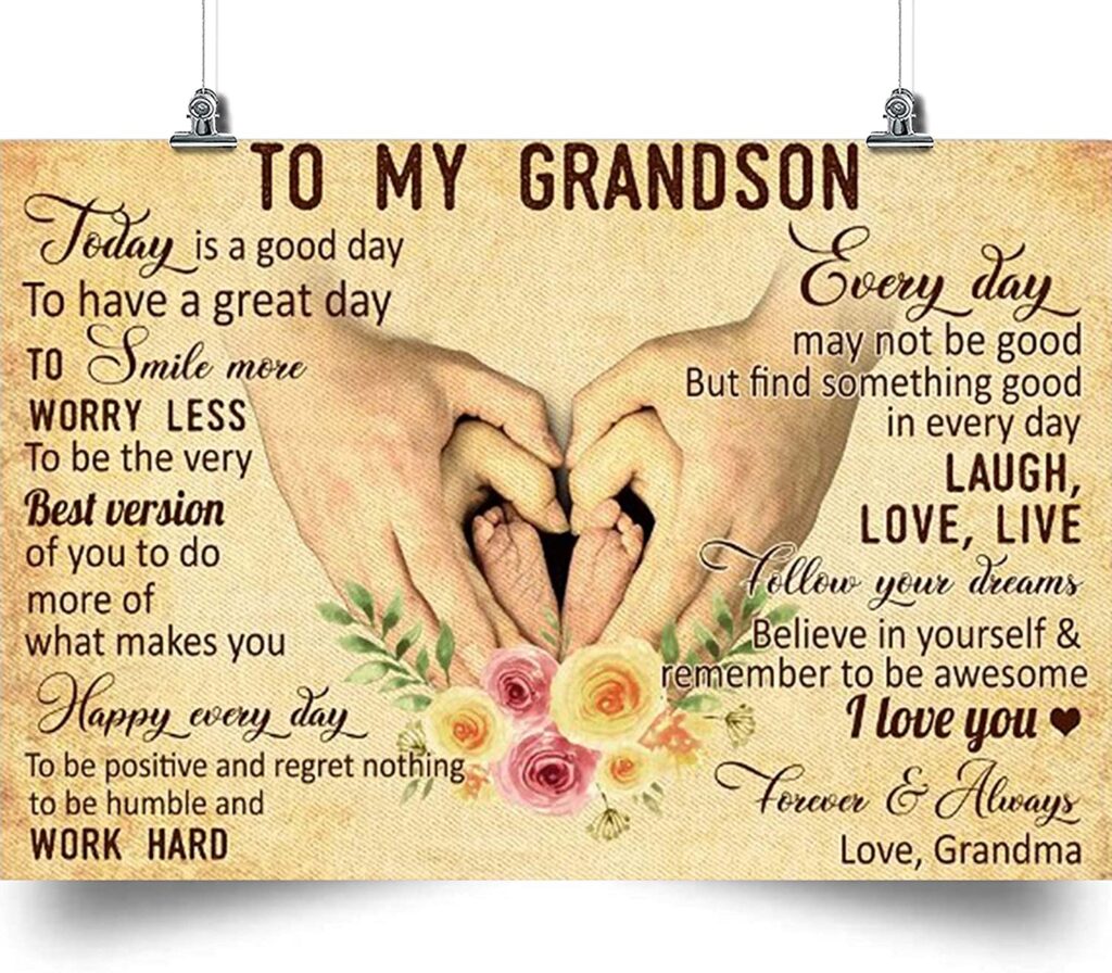 Grandma To Grandson Laugh Love Live Follow Your Dreams I Love You ...