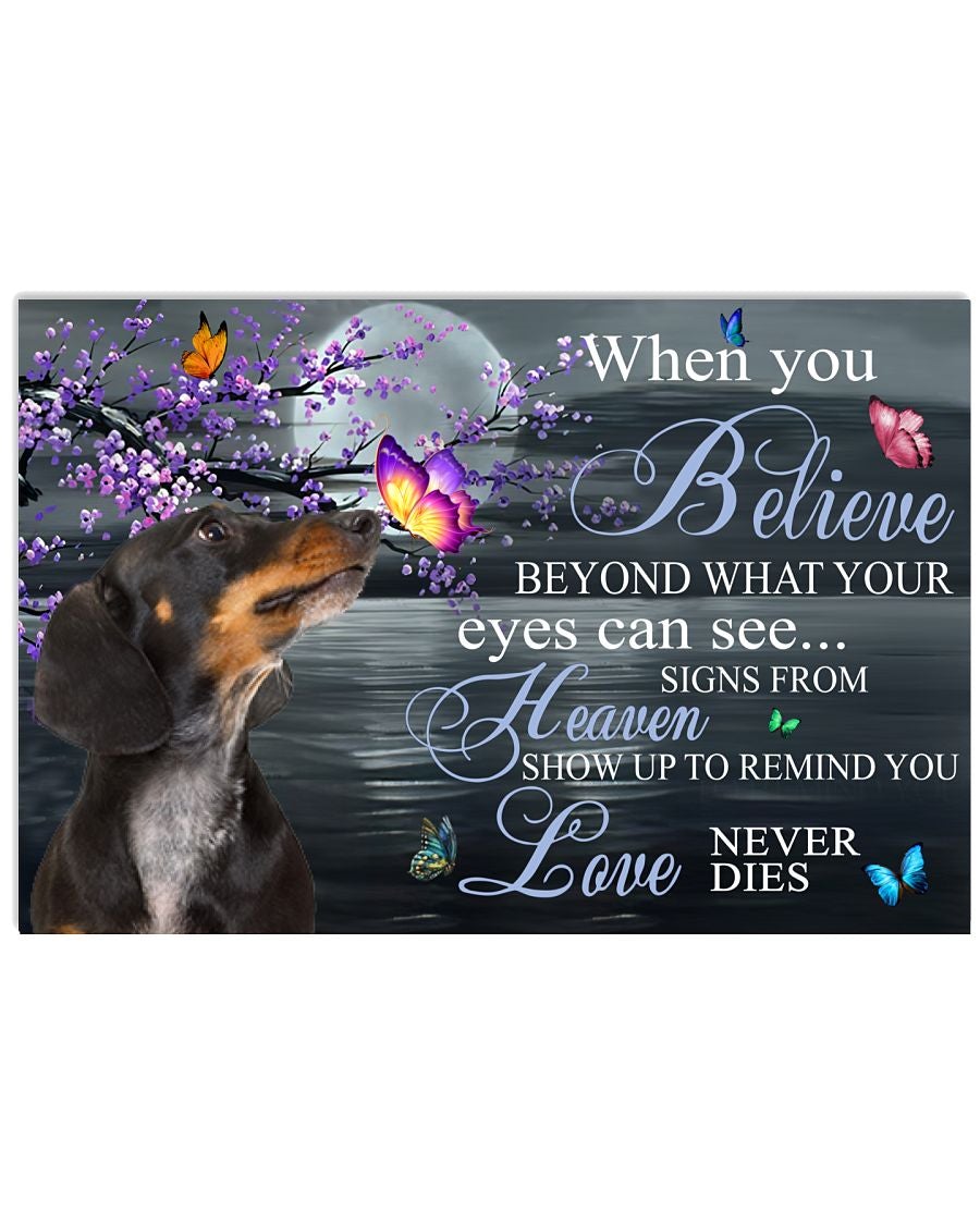 Dachshund Believe Heaven Love Never Dies | Teetiv.com