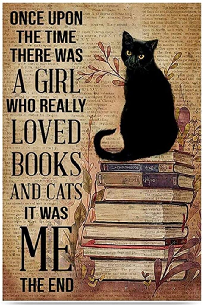 Black Cat Cute Black Cat With Books There Was A Girl Who Really Loved ...