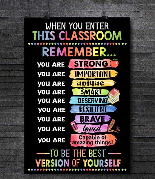 Teacher Classroom Positive Affirmation Remember You Are | Teetiv.com