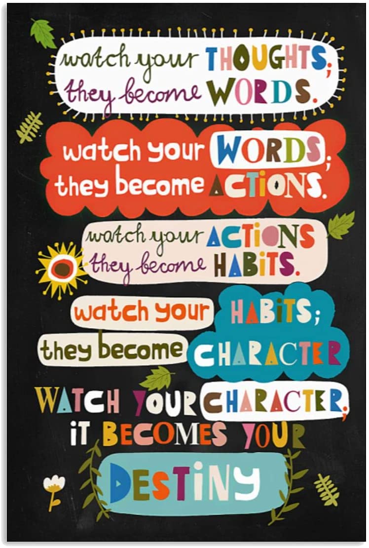 Vintage Social Worker Wall Art Poster Watch Your Thoughts Watch Your ...