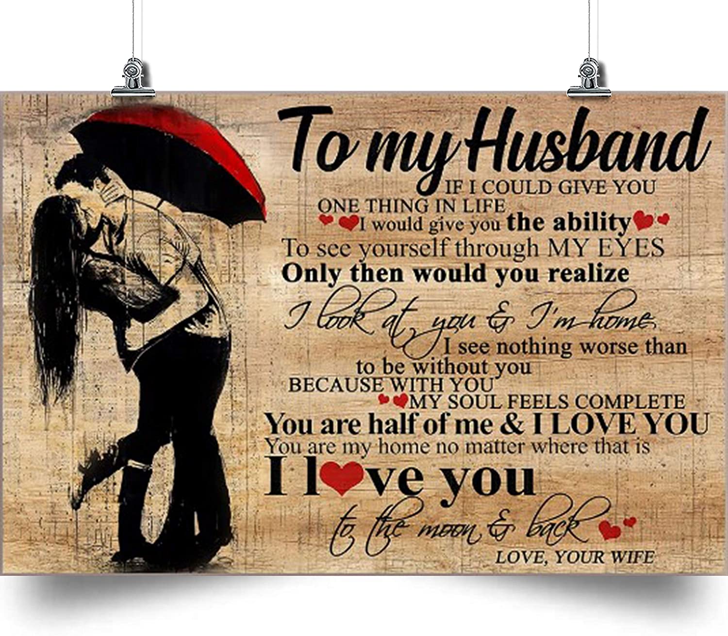 Family Wife To Husband I Love You The Perfect Husband Home Decoration ...