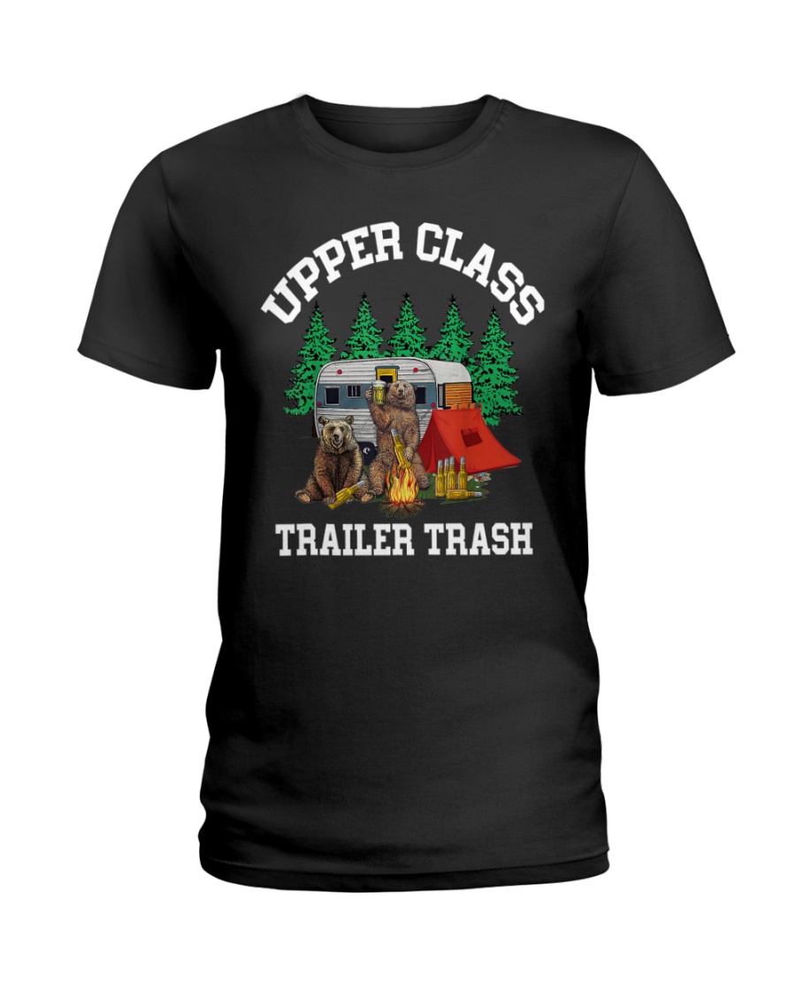Camping Upper Class Trailer Trash Ladies Tee Camping Upper Class Trailer Trash Ladies Tee