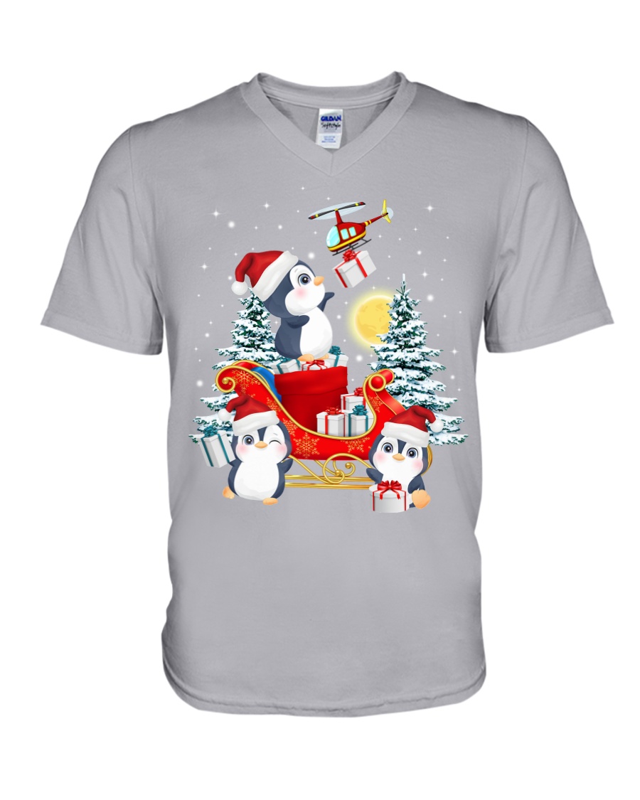 Penguin Christmas Gift Collection Team V-Neck T-Shirt Penguin Christmas Gift Collection Team V-Neck T-Shirt