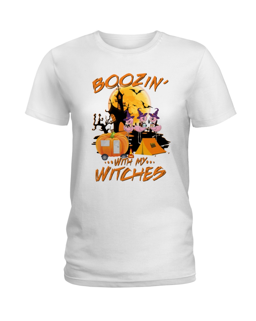 Camping Boozin' With My Witches Ladies Tee Camping Boozin' With My Witches Ladies Tee