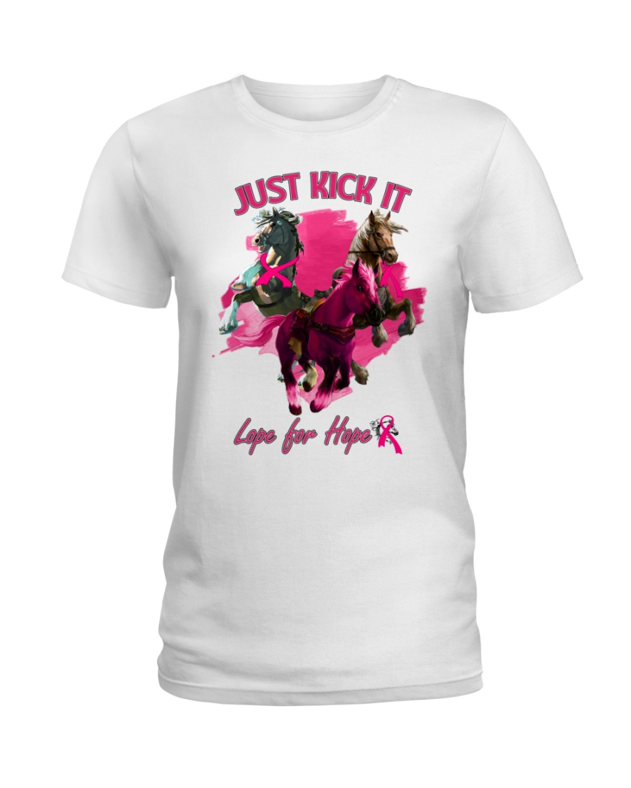Breast Cancer Awareness Just Kick It Lope For Hope Ladies Tee Breast Cancer Awareness Just Kick It Lope For Hope Ladies Tee