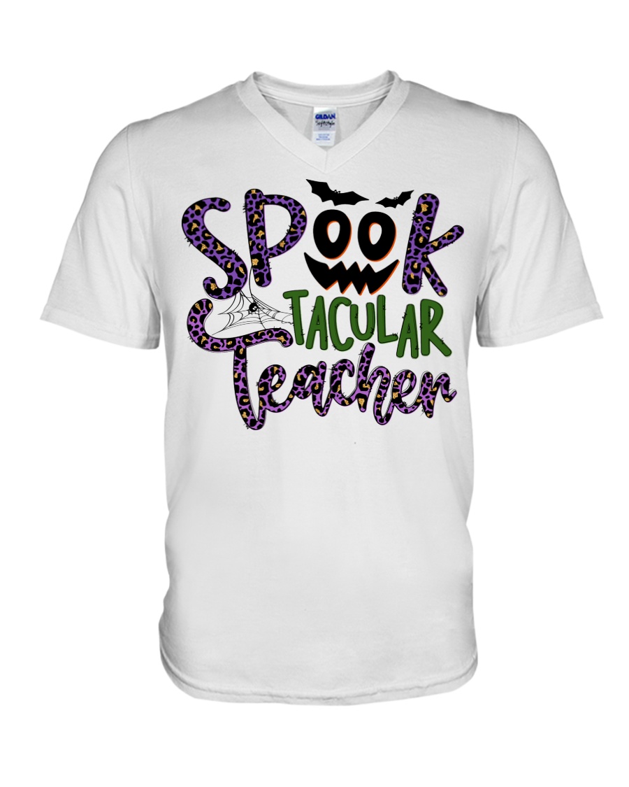 Teacher Spook Tacular Teacher Halloween Costume V-Neck T-Shirt Teacher Spook Tacular Teacher Halloween Costume V-Neck T-Shirt