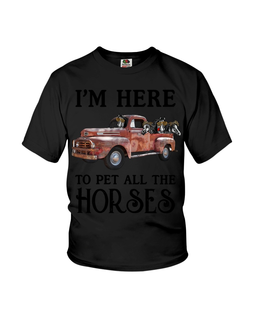 I'm Here To Pet All The Horses Youth T-Shirt I'm Here To Pet All The Horses Youth T-Shirt