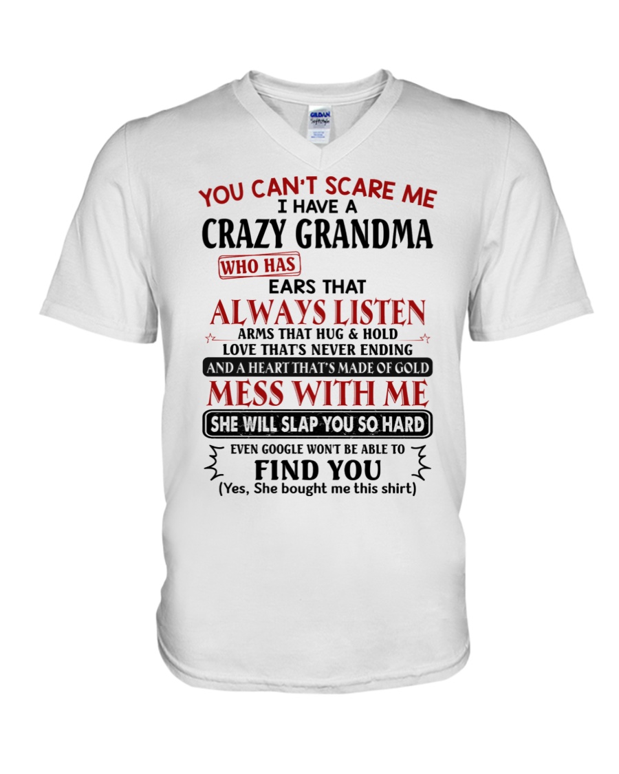 You Can't Scare Me Amazing Gift For Grandkids V-Neck T-Shirt You Can't Scare Me Amazing Gift For Grandkids V-Neck T-Shirt