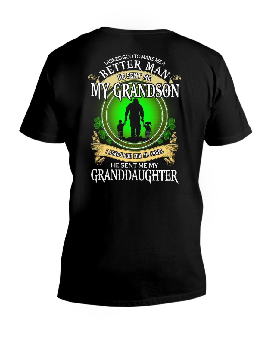 I Asked God Perfect Gift For Grandpa V-Neck T-Shirt I Asked God Perfect Gift For Grandpa V-Neck T-Shirt