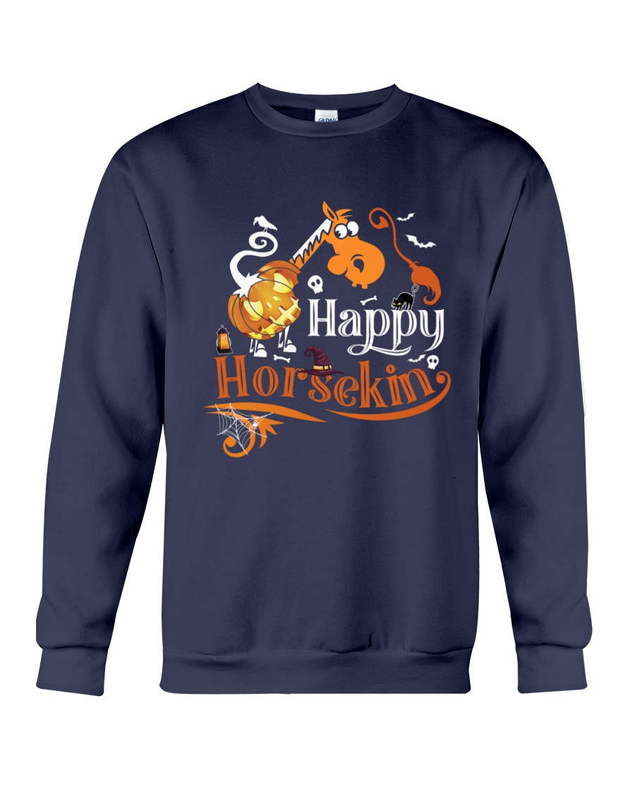 Happy Horsekin Funny Horse Halloween Crewneck Sweatshirt Happy Horsekin Funny Horse Halloween Crewneck Sweatshirt