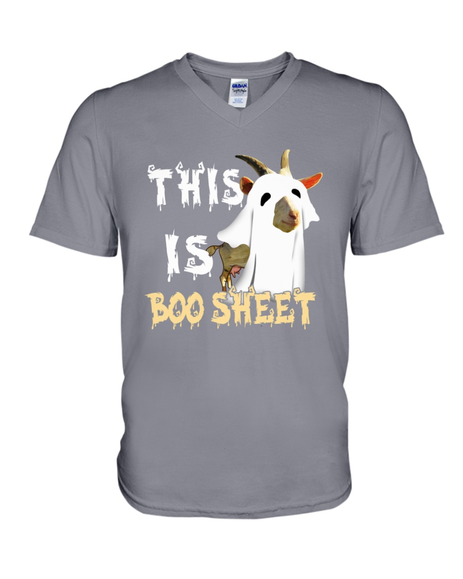 This Is Boo Sheet Funny Goat Halloween V-Neck T-Shirt This Is Boo Sheet Funny Goat Halloween V-Neck T-Shirt