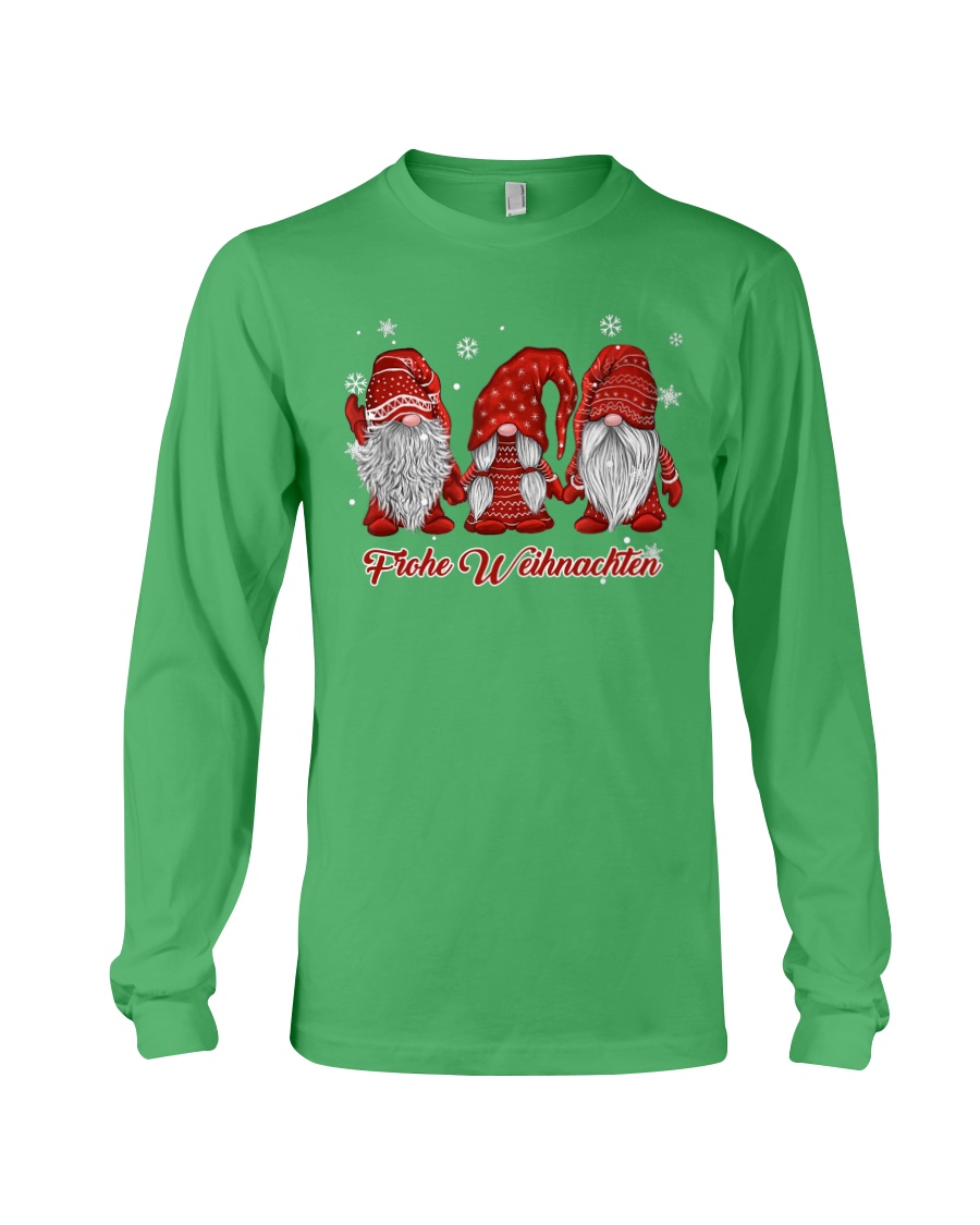 Frohe Weihnachten German Cute Christmas Elfs Long Sleeve Frohe Weihnachten German Cute Christmas Elfs Long Sleeve