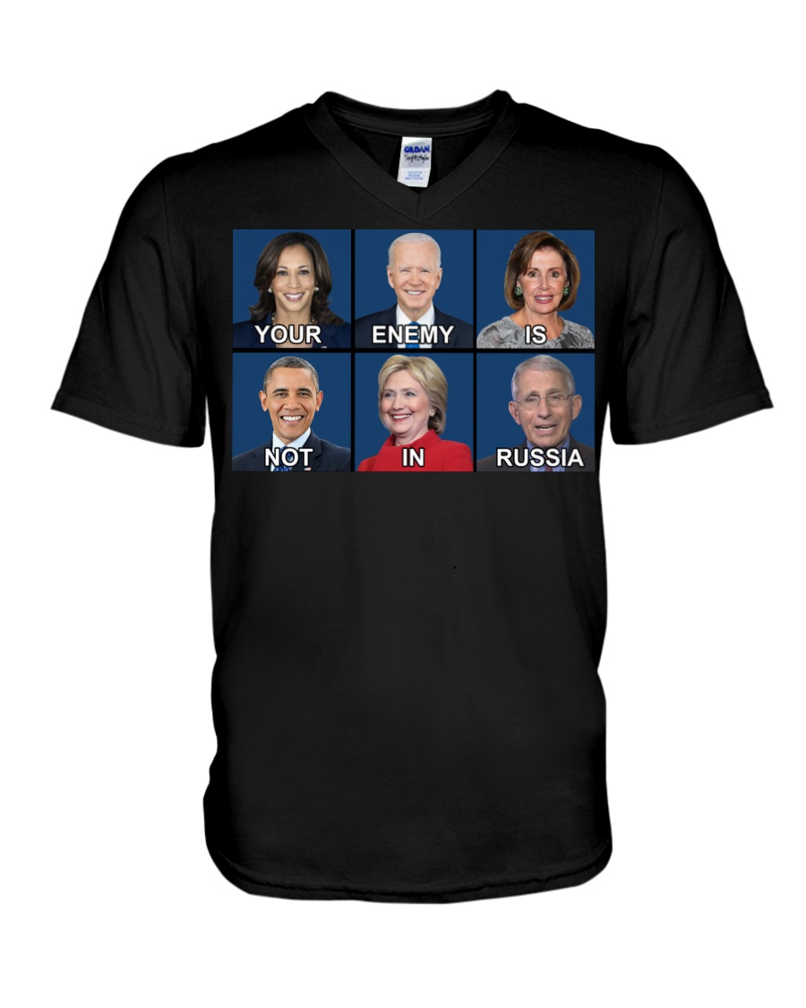 Your Enemy Is Not In Russia V-Neck T-Shirt Your Enemy Is Not In Russia V-Neck T-Shirt