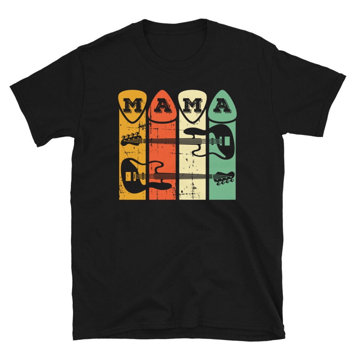 Mama Bass Guitar Shirt Retro Bass Pick Mama Guitar Unisex T-shirt Mama Bass Guitar Shirt Retro Bass Pick Mama Guitar Unisex T-shirt