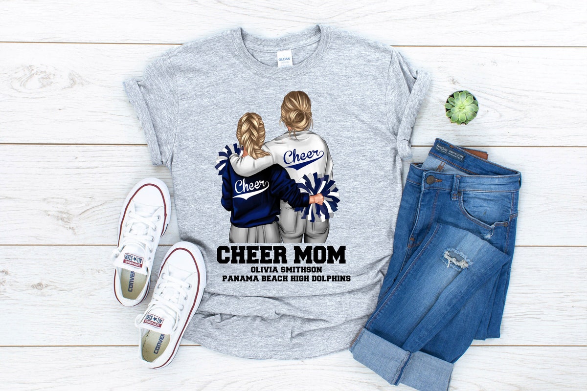 Cheer Mom Shirt Ideas Personalized Cheer Shirt Cheerleading Mom Unisex T-shirt Cheer Mom Shirt Ideas Personalized Cheer Shirt Cheerleading Mom Unisex T-shirt