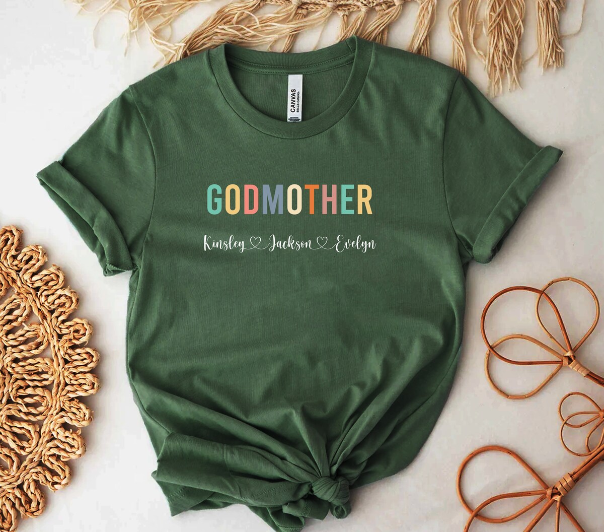 Personalized Godmother Shirt with Kids Names Unisex T-shirt Personalized Godmother Shirt with Kids Names Unisex T-shirt