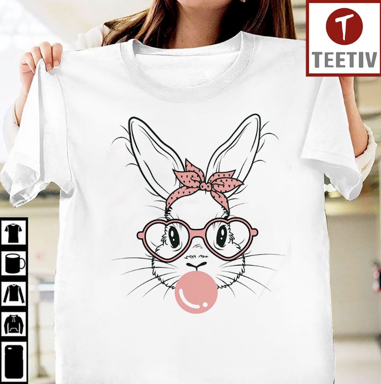 Bunny with Leopard Glasses Shirt Easter Shirts For Women Bubble Gum Bunny Unisex T-shirt Bunny with Leopard Glasses Shirt Easter Shirts For Women Bubble Gum Bunny Unisex T-shirt