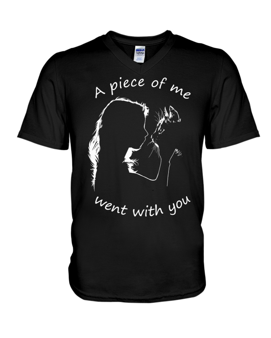 A Piece Of Me Went With You Cat V-Neck T-Shirt A Piece Of Me Went With You Cat V-Neck T-Shirt