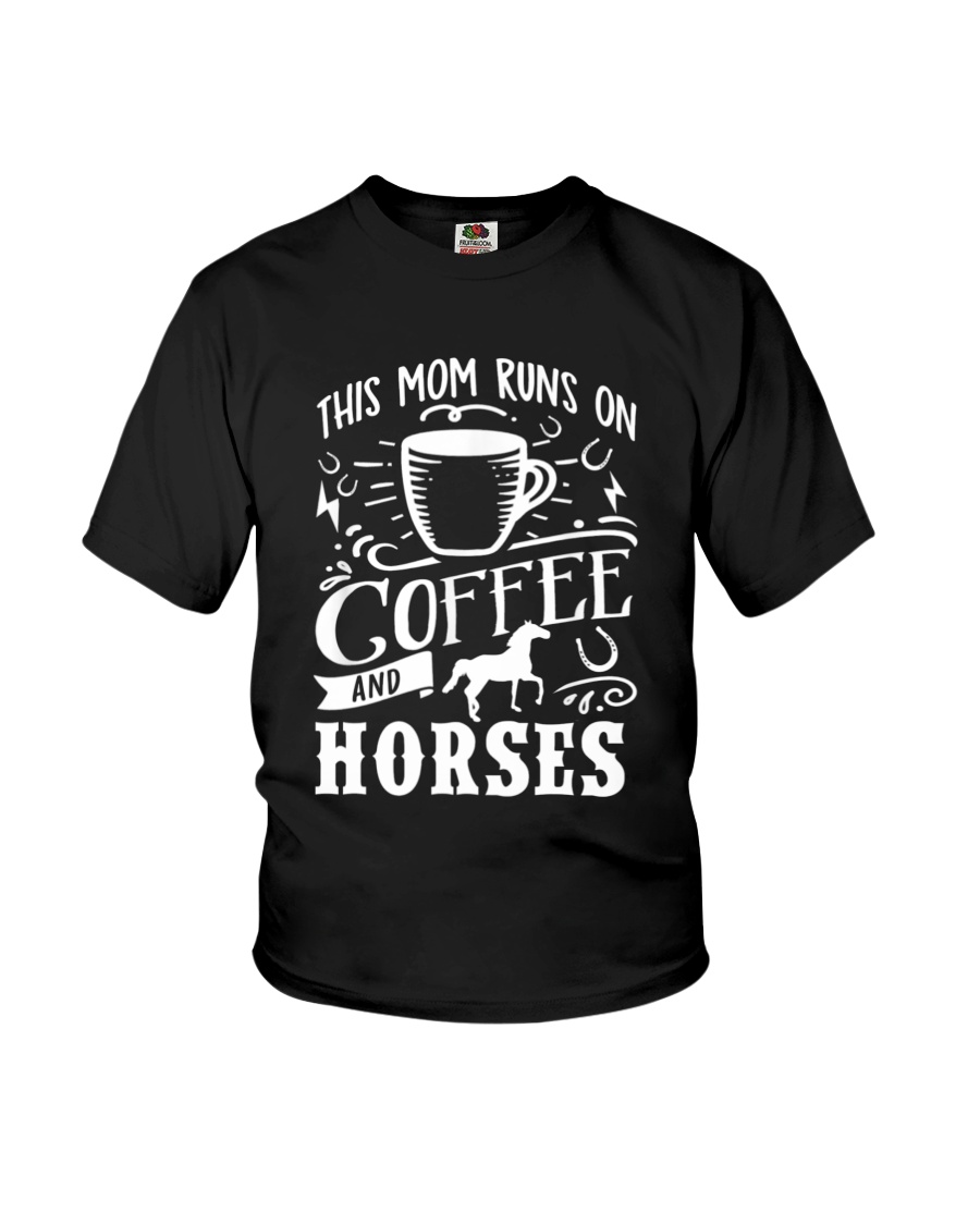 This Mom Runs On Jesus And Horses Youth T-Shirt This Mom Runs On Jesus And Horses Youth T-Shirt