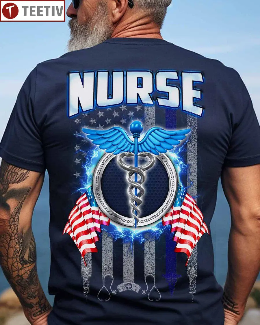 Proud Nurse US Flag Unisex T-shirt