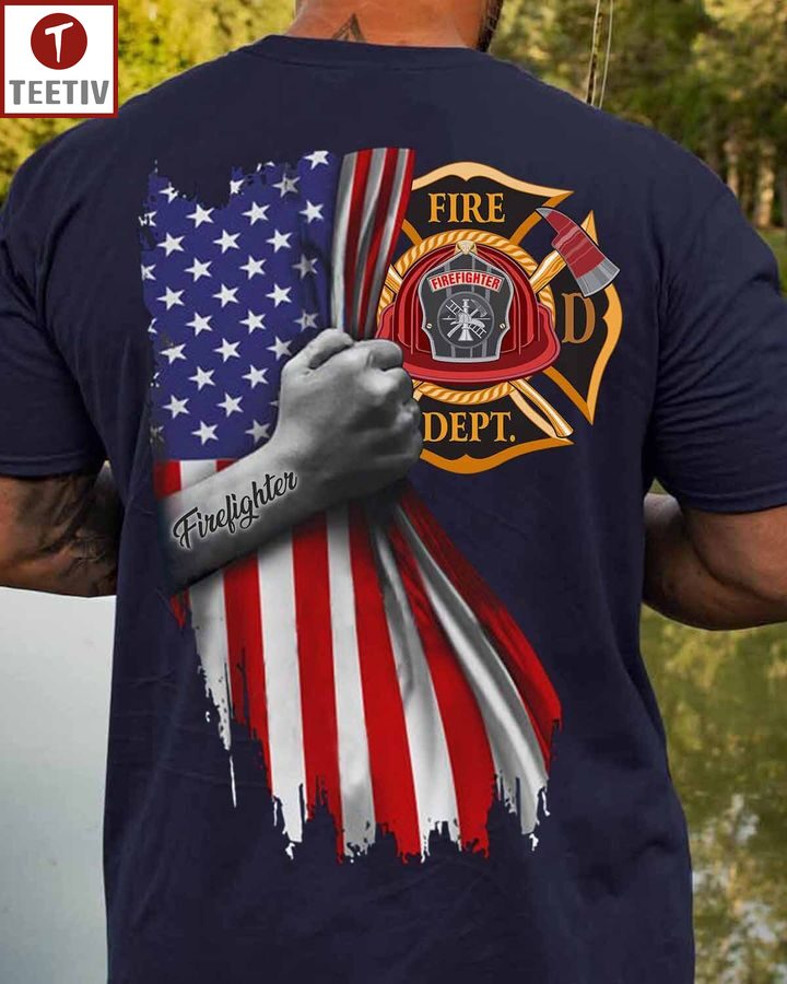 Proud Firefighter US Flag Unisex T-shirt