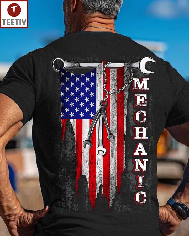 Proud Mechanic US Flag Unisex T-shirt