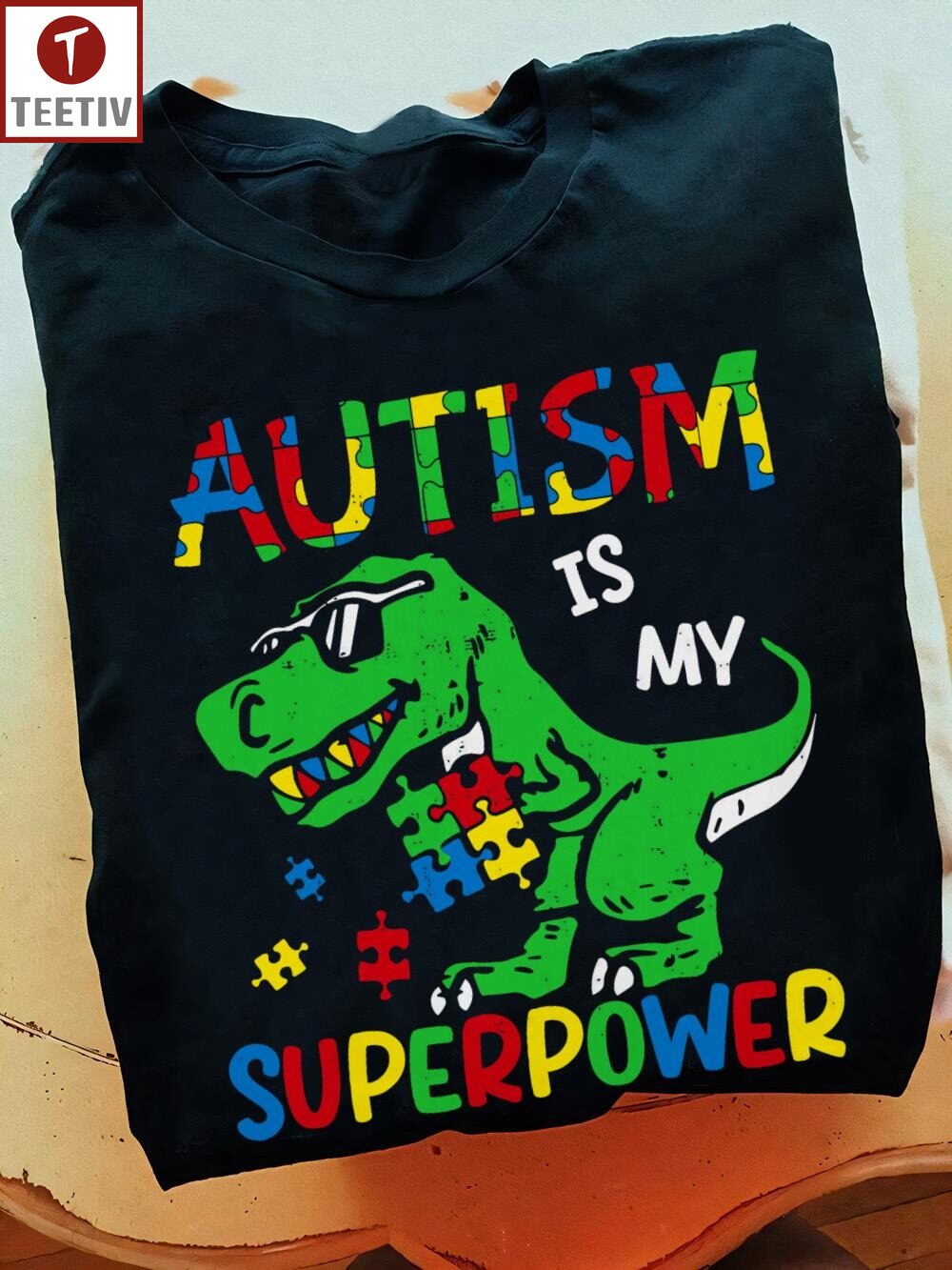 Autism Is My Superpower Dinosaur Unisex T-shirt