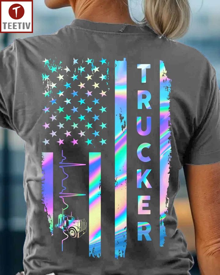 Proud Trucker US Flag Unisex T-shirt