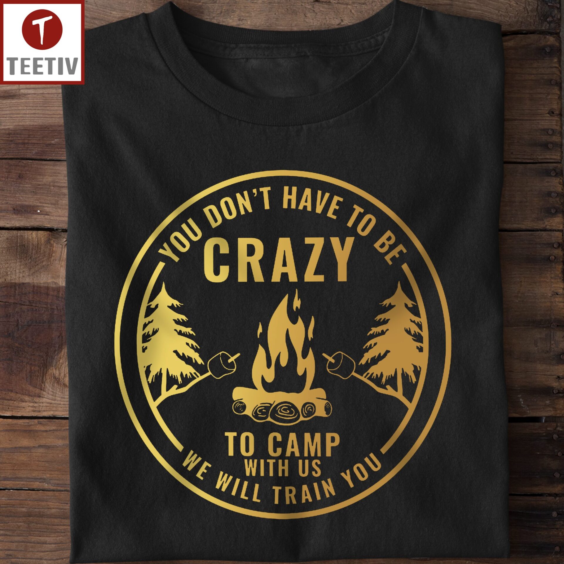You Don't Have To Be Crazy To Camp With Us We Will Train You Unisex T-shirt