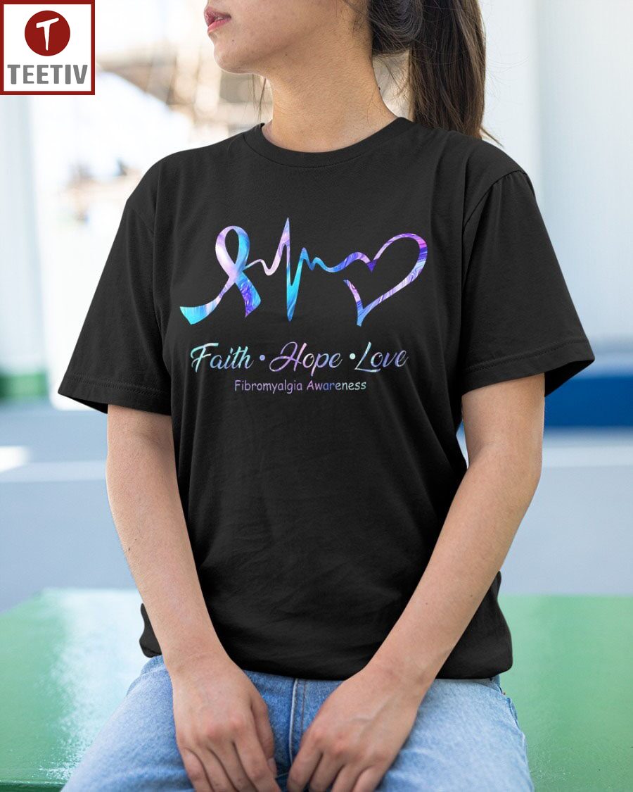 Faith Hope Love Fibromyalgia Awareness Unisex T-shirt