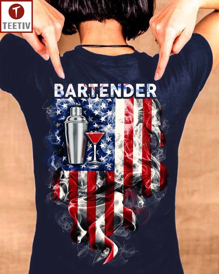 Proud Bartender US Flag Unisex T-shirt