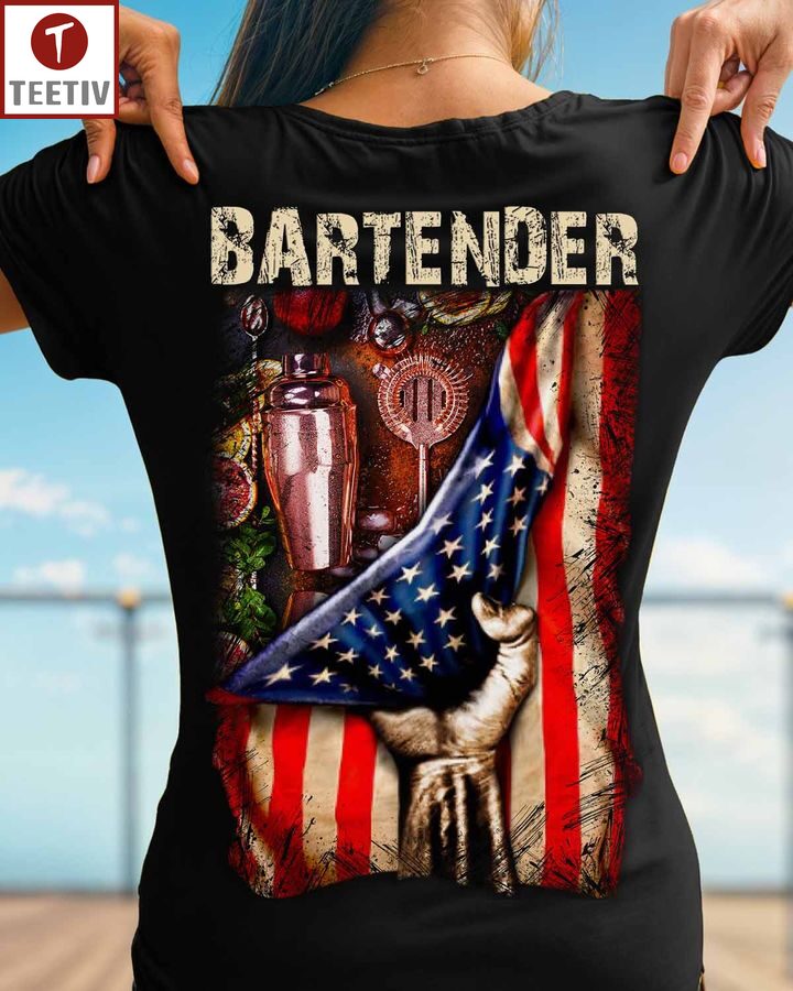 Proud Bartender US Flag Unisex T-shirt